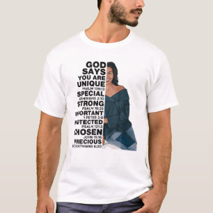Gott sagt Michelle Obama Frauen Geschichte Monat L T-Shirt