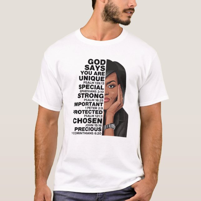 Gott sagt Michelle Obama Frauengeschichte Monat Li T-Shirt (Vorderseite)
