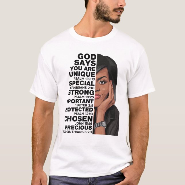 Gott sagt Michelle Obama Frauengeschichte Monat Li T-Shirt (Vorderseite)