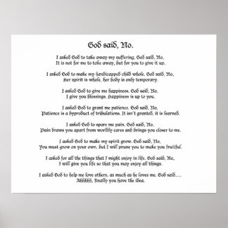 Gott sagte nein: Poster