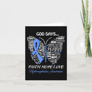 Gott Say Faith Hope Liebe Hydrocephalus Awareness Karte
