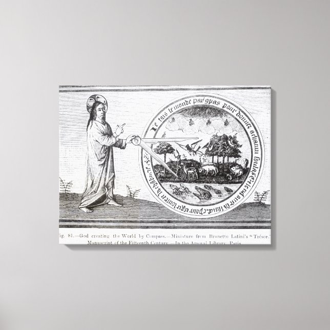 Gott schafft Welt durch Kompass Leinwanddruck (Vorderseite)