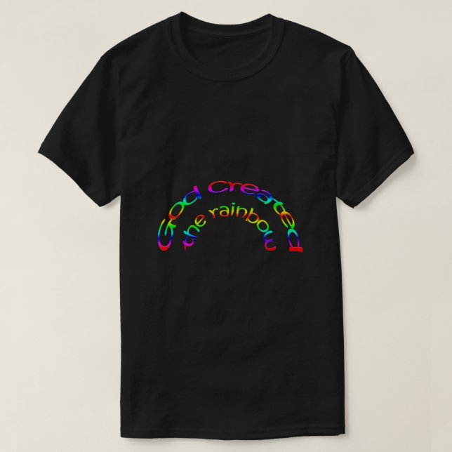 Gott schuf den Regenbogen Christlich T-Shirt (Design vorne)