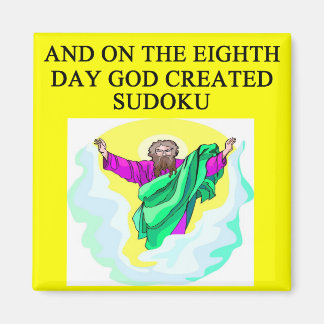 Gott schuf Sudoku Magnet