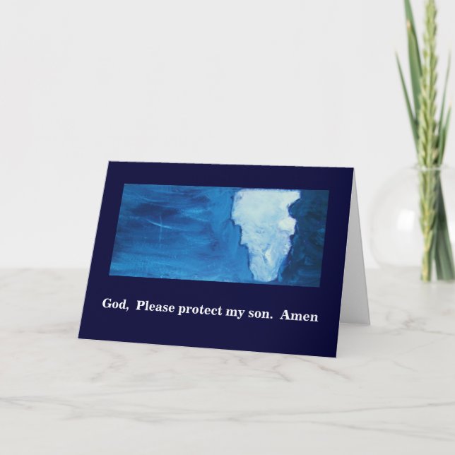 GOTT, SCHÜTZEN BITTE MEINEN SOHN KARTE (Vorderseite)