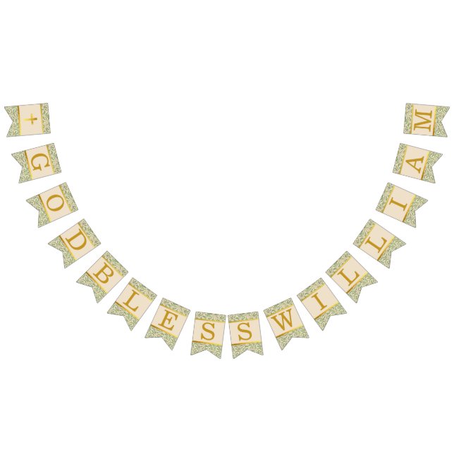Gott segne 7 Briefe Grün Blätter Taufenkommunen Wimpelkette (Alle)
