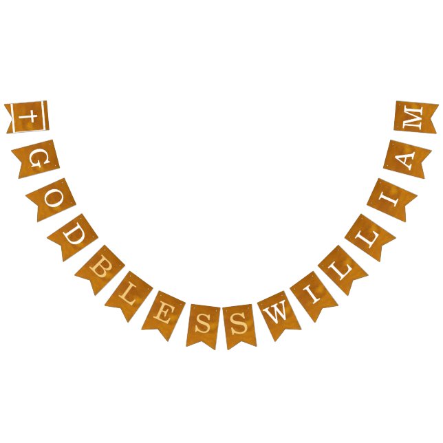 Gott segne 7 Briefe Name Goldtaufenkommunen Wimpelkette (Alle)