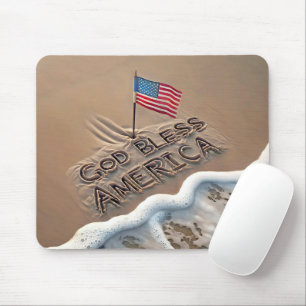Gott segne America Beach Sign Mousepad