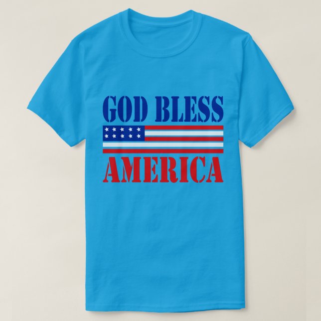 Gott segne America Classic Patriotic T-Shirt (Design vorne)
