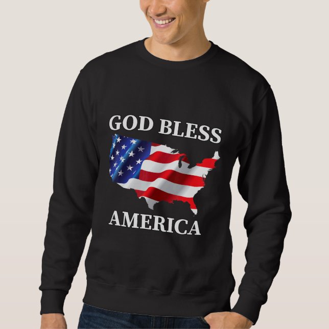Gott segne America Holiday Patriotic Sweatshirt (Vorderseite)