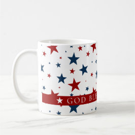 Gott segne America Red Blue USA Stars Pattern Kaffeetasse