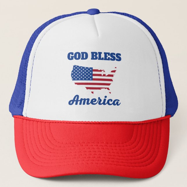 Gott segne AMERICA Truckerkappe (Vorderseite)