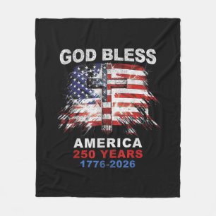 Gott segne Amerika 250 Jahre 1776-2026 Christliche Fleecedecke