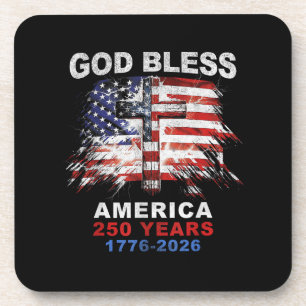 Gott segne Amerika 250 Jahre 1776-2026 Christliche Getränkeuntersetzer