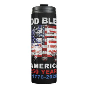 Gott segne Amerika 250 Jahre 1776-2026 Christliche Thermosbecher
