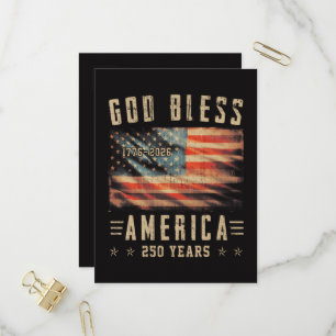 Gott segne Amerika 250 Jahre 1776-2026 Einladungspostkarte