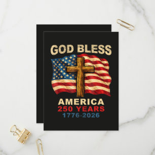 Gott segne Amerika 250 Jahre 1776-2026 Einladungspostkarte