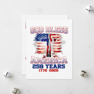 Gott segne Amerika 250 Jahre 1776 2026 Feiertagskarte