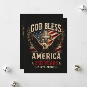 Gott segne Amerika 250 Jahre 1776-2026 Feiertagskarte