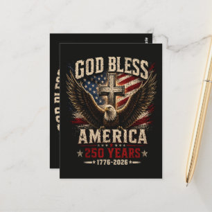 Gott segne Amerika 250 Jahre 1776-2026 Postkarte