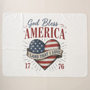 Gott segne Amerika 250. patriotische Herzflagge Sherpadecke