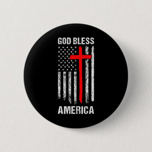 Gott segne Amerika, 4. Juli, christlicher Patriot Button