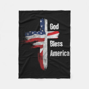 Gott segne Amerika 4. Juli Christlicher Patriot US Fleecedecke
