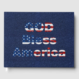 Gott segne Amerika 4. Juli Glitzer Gästebuch