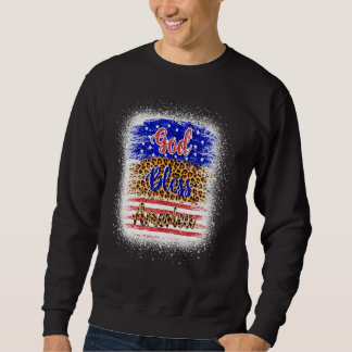 Gott segne Amerika 4. Juli Leopard American Fla Sweatshirt