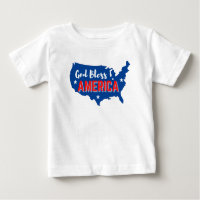 Gott segne Amerika 4. Juli mit Amerika Karte T-S