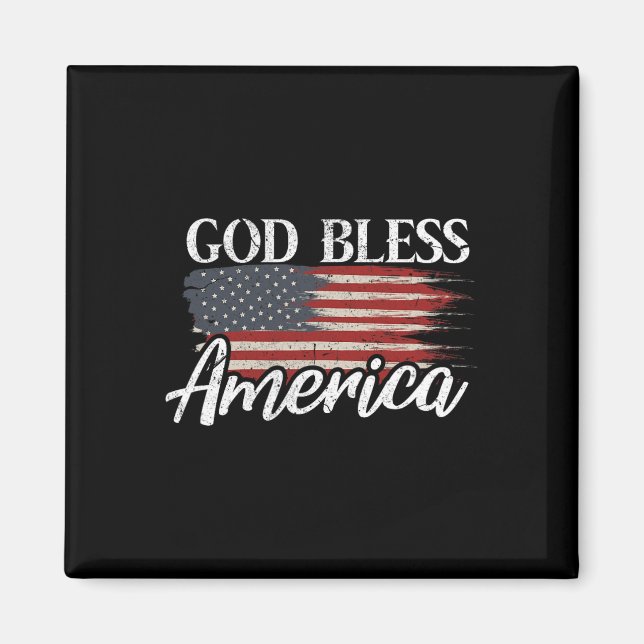 Gott segne Amerika 4. Juli Patriotische USA Magnet (Vorne)