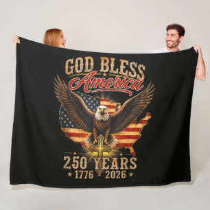 Gott segne Amerika Adler 250 Jahre 1776 2026 Fleecedecke