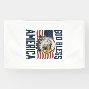 Gott segne Amerika Adler Patriotisches Vektor-Desi Banner