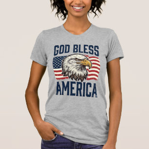 Gott segne Amerika Adler Patriotisches Vektor-Desi T-Shirt