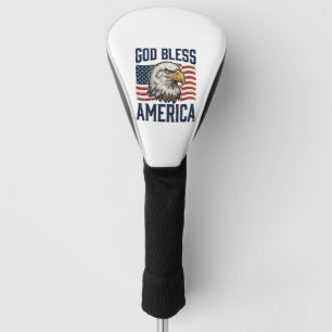 Gott segne Amerika Adler Patriotisches Vektordesig Golf Headcover