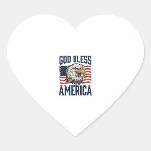 Gott segne Amerika Adler Patriotisches Vektordesig Herz-Aufkleber