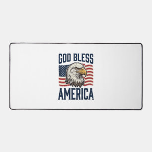 Gott segne Amerika Adler Patriotisches Vektordesig Schreibtischunterlage