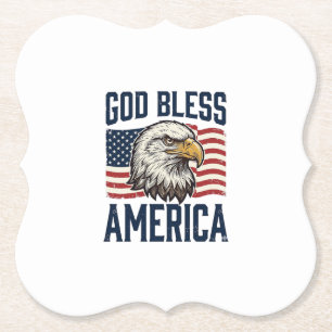 Gott segne Amerika Adler Patriotisches Vektordesig Untersetzer
