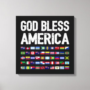 Gott segne Amerika, alle Länder, Latino-Stolz I Leinwanddruck