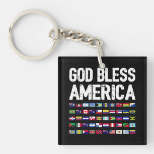 Gott segne Amerika Alle Länder Latino Stolz I Schlüsselanhänger