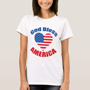 Gott segne Amerika am 4. Juli Amerikanische Flagge T-Shirt
