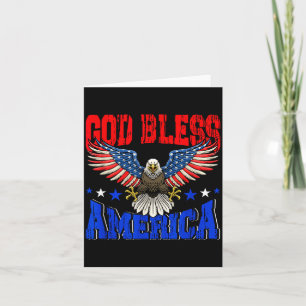Gott segne Amerika-Amerikanische Adlerflagge 4. Ju Karte