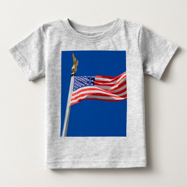 Gott segne Amerika, amerikanische Flagge, Patriot- Baby T-shirt (Vorderseite)