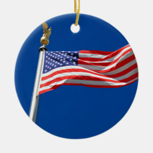 Gott segne Amerika, amerikanische Flagge, Patriot- Keramik Ornament