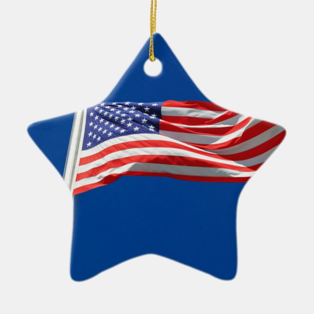 Gott segne Amerika, amerikanische Flagge, Patriot- Keramikornament (Vorne)
