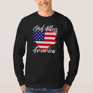 Gott segne Amerika - amerikanisches Flaggenherz T-Shirt
