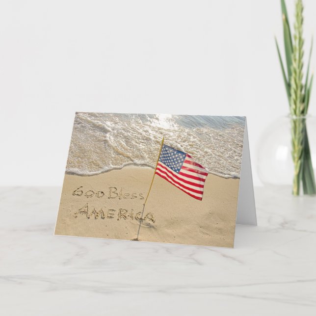 Gott segne Amerika Beach Karte (Vorderseite)