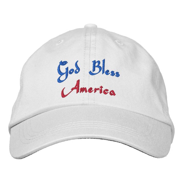Gott segne Amerika Bestickte Baseballkappe (Vorderseite)