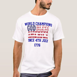 Gott segne Amerika (blauer Text) T-Shirt
