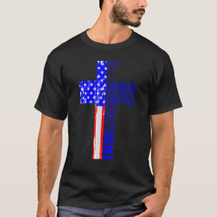 Gott segne Amerika Christlich 4. Juli Amerikaner F T-Shirt